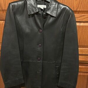 Petite Sophisticate Dark Leather Jacket